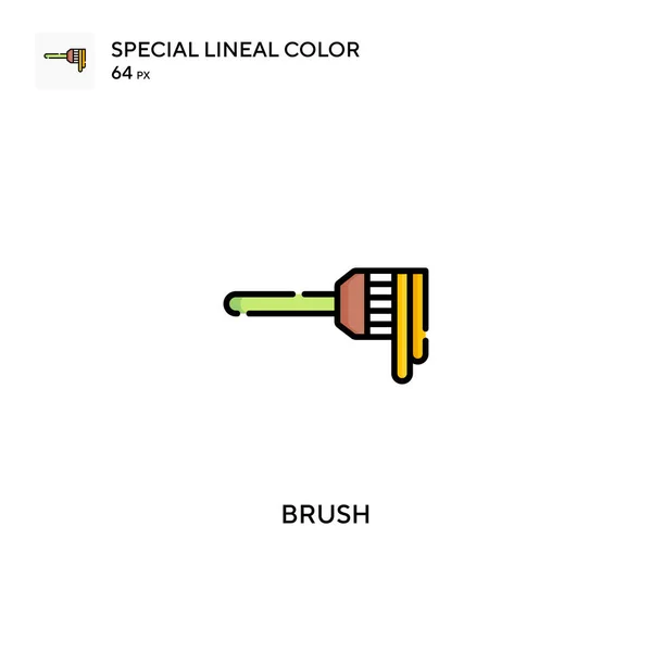 Borstel Speciale Lineal Color Icon Brush Pictogrammen Voor Business Project — Stockvector