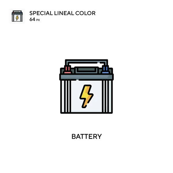 Ícones Lineares Especiais Cor Bateria Icon Battery Para Seu Projeto — Vetor de Stock
