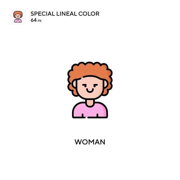 Femme Icônes Couleur Linéaires Spéciaux Icon Woman Pour Votre Projet — Image vectorielle