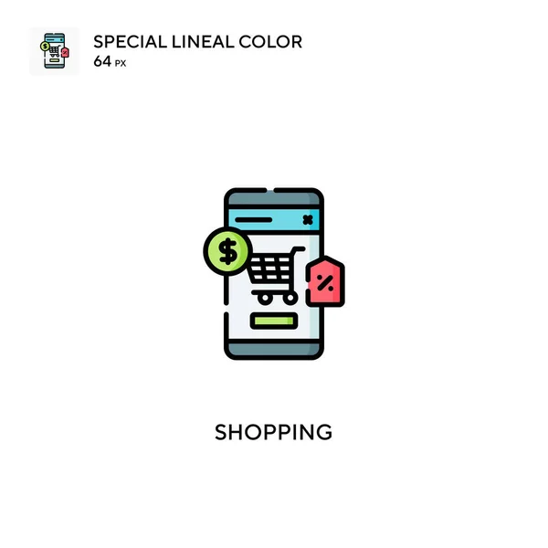 Compras Icono Color Lineal Especial Cómo Comprar Iconos Para Proyecto — Archivo Imágenes Vectoriales