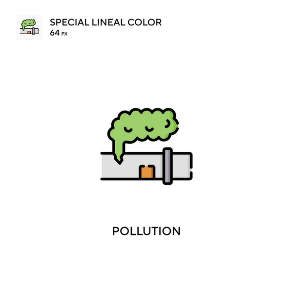 Pollution Icônes Couleur Linéales Spéciales Pour Votre Projet Entreprise — Image vectorielle