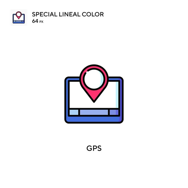Gps Special Lineal Color Icon Gps Pictogrammen Voor Business Project — Stockvector