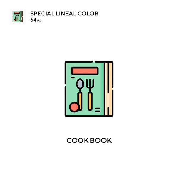 Cook Book Különleges Lineáris Szín Ikon Cook Könyv Ikonok Üzleti — Stock Vector