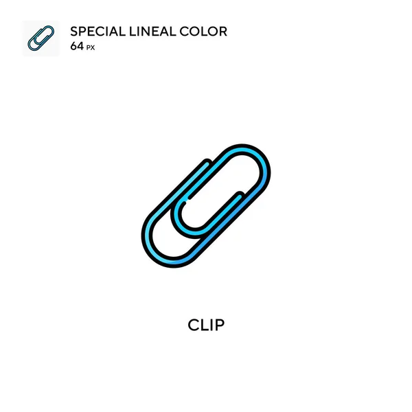 Clip Icone Colori Lineari Speciali Icone Clip Tuo Progetto Aziendale — Vettoriale Stock