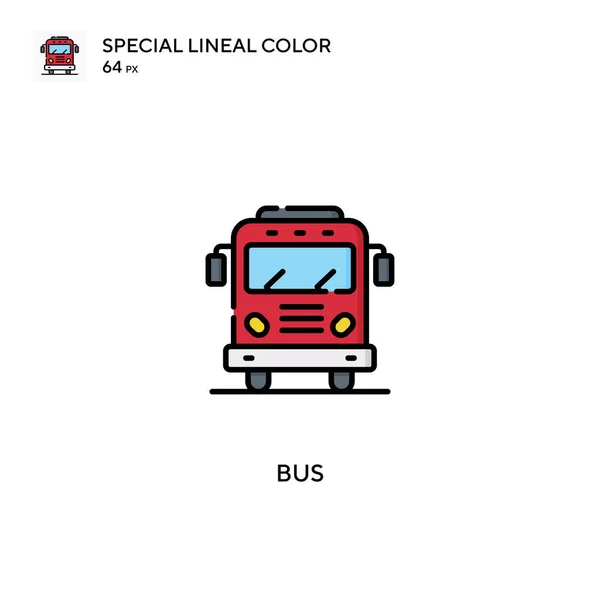 Bus Iconos Especiales Color Lineal Bus Para Proyecto Empresarial — Vector de stock