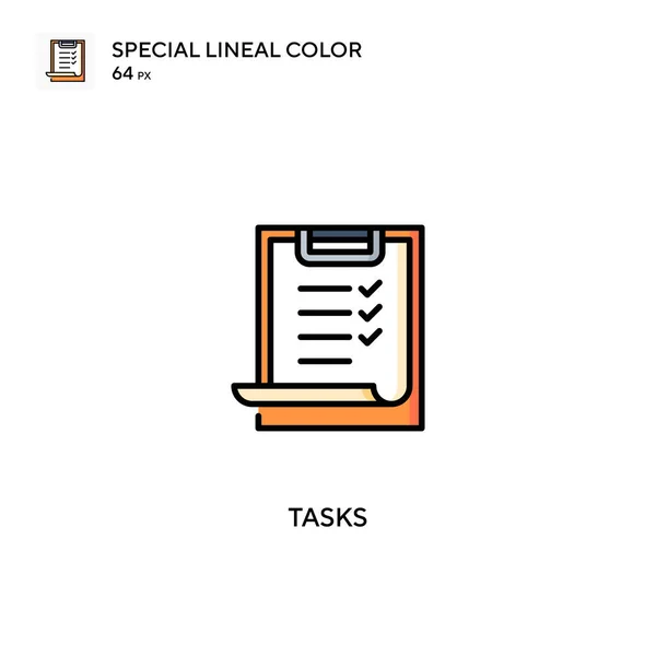 任务特殊线颜色图标 任务图标为您的业务项目 — 图库矢量图片
