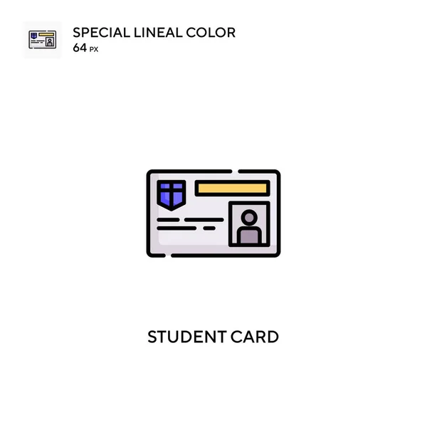 Cartão Estudante Ícones Lineares Especiais Cor Icon Student Cartão Para — Vetor de Stock