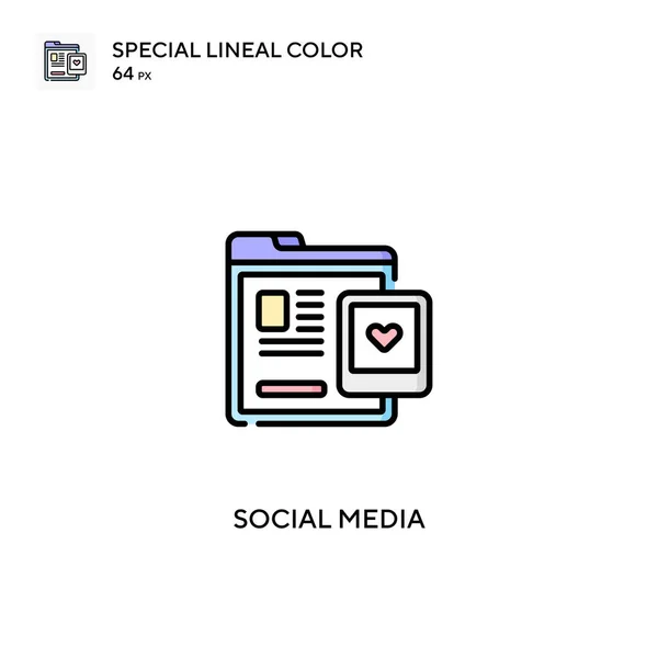 Redes Sociales Icono Especial Color Lineal Iconos Redes Sociales Para — Archivo Imágenes Vectoriales