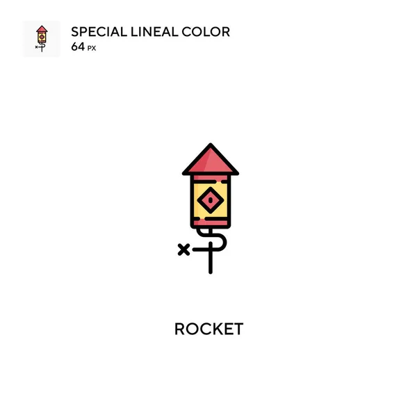 Rocket Special Lineare Farbe Icon Rocket Symbole Für Ihr Geschäftsprojekt — Stockvektor