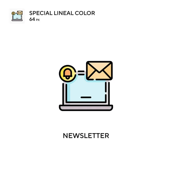 Newsletter Iconos Especiales Color Lineal Iconos Boletín Para Proyecto Empresarial — Vector de stock