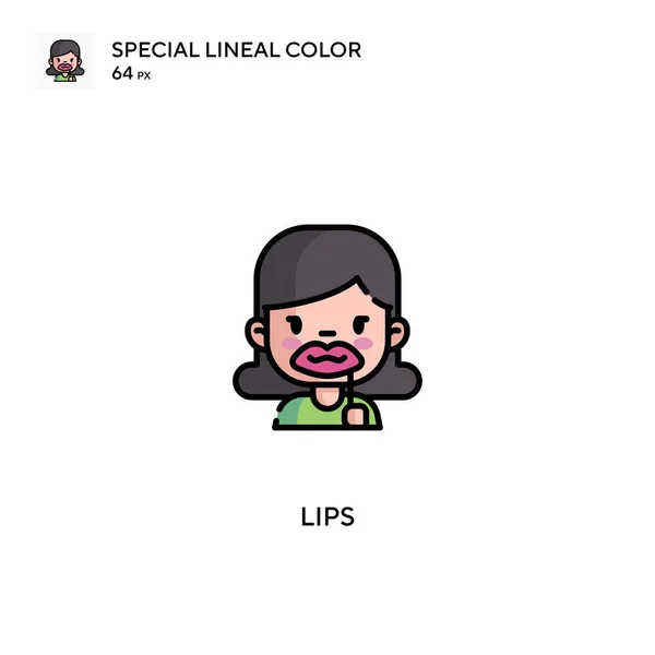 Lips Special Lineal Color Icon Lips Pictogrammen Voor Business Project — Stockvector