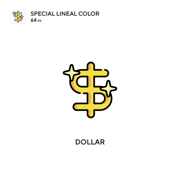 Dollar Iconos Colores Lineales Especiales Para Proyecto Empresarial — Archivo Imágenes Vectoriales