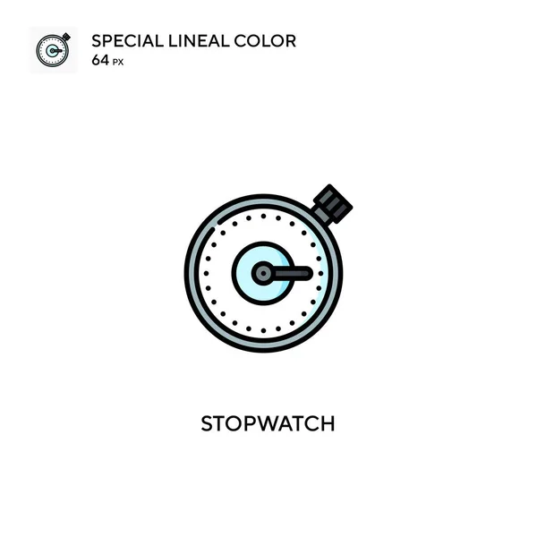 Stoppuhr Spezielle Lineare Farbsymbol Stoppuhr Symbole Für Ihr Geschäftsprojekt — Stockvektor