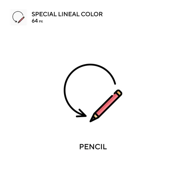 铅笔特殊的直线色图标 您的商业项目的铅笔图标 — 图库矢量图片