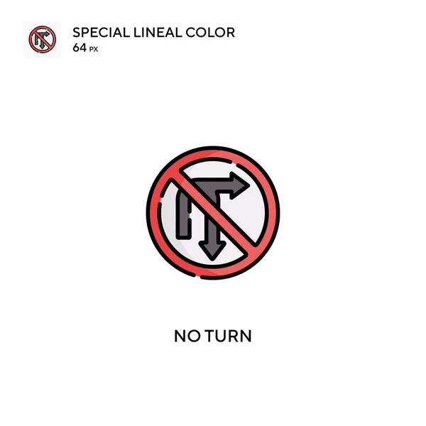 Geen Beurt Speciale Lineal Kleur Icon Turn Pictogrammen Voor Business — Stockvector
