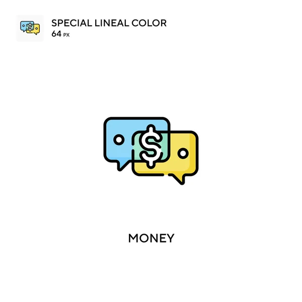 Icone Colore Lineari Speciali Dei Soldi Icon Money Vostro Progetto — Vettoriale Stock