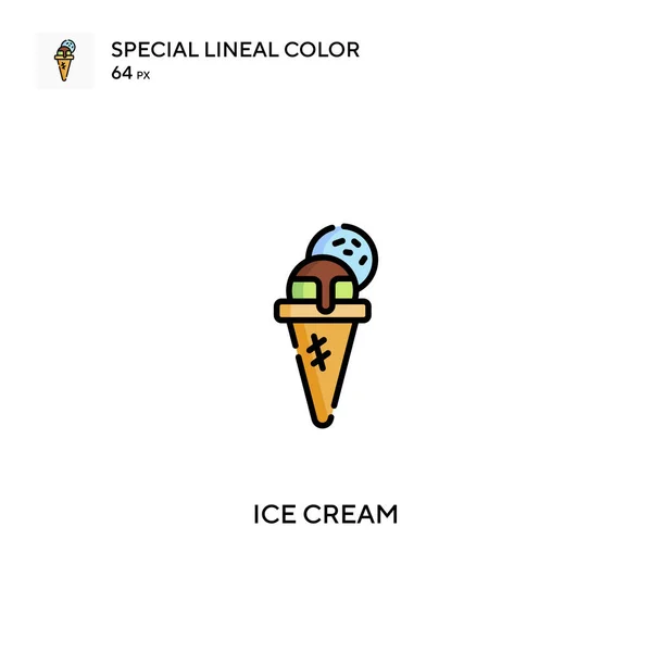 Helado Iconos Color Lineal Especial Helados Iconos Para Proyecto Negocio — Vector de stock