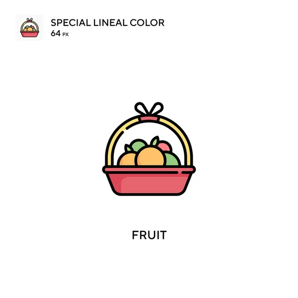 Frukt Särskild Linjal Färg Ikon Frukt Ikoner För Ditt Företag — Stock vektor