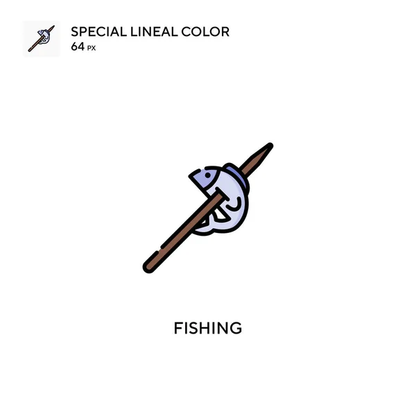 Halászat Speciális Lineáris Szín Ikon Halászati Ikonok Üzleti Projekt — Stock Vector