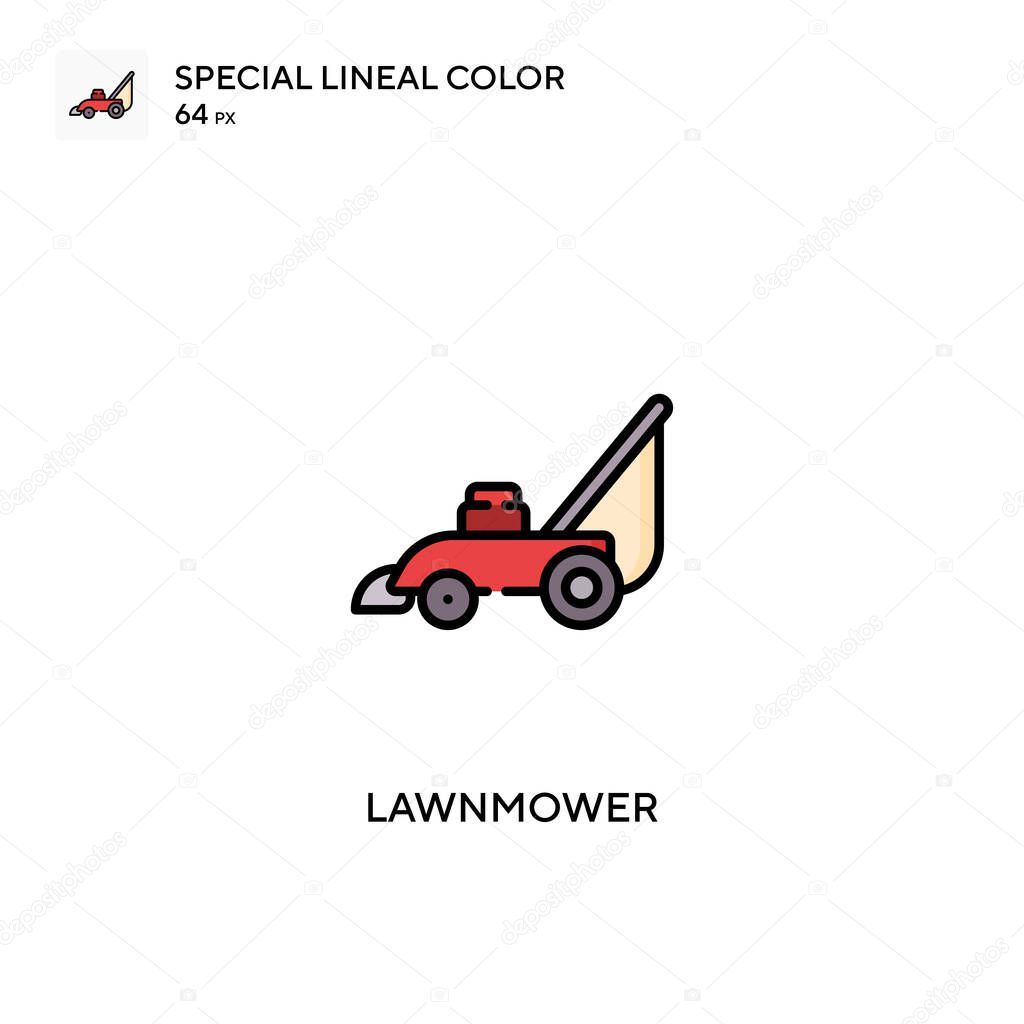 Lawnmower Special lineal color icon.Lawnmower icons for your business project