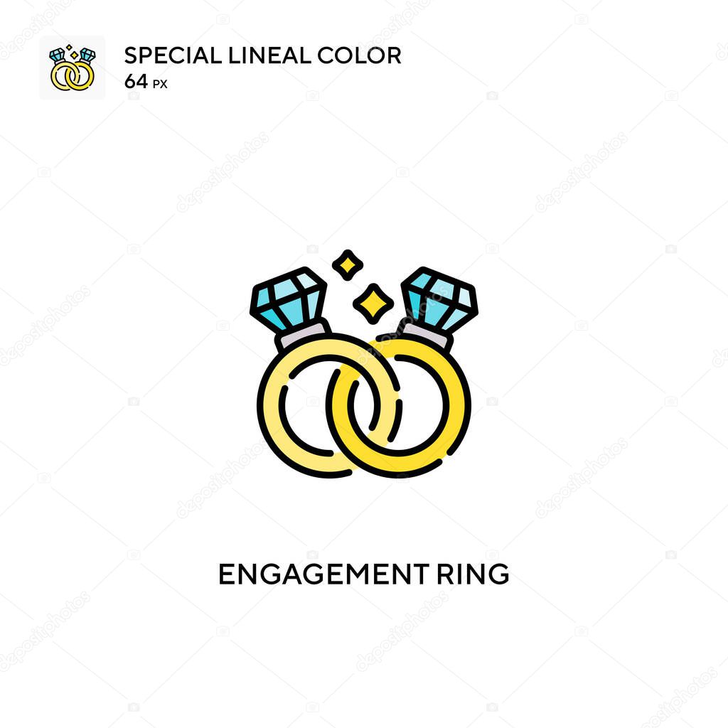 Engagement ring Special lineal color icon.Engagement ring icons for your business project