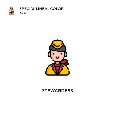 Hostes Özel Çizgi Rengi ikonu. İş projeniz için hostes simgeleri