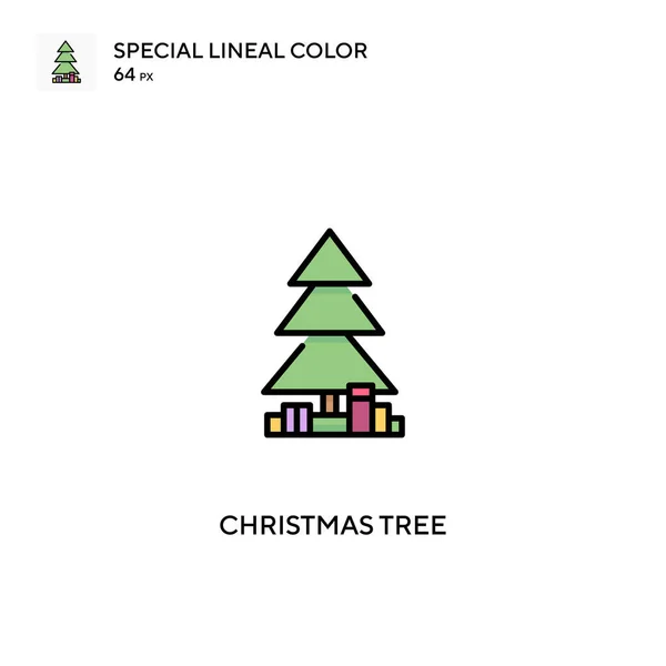 圣诞树特殊的线条色彩图标 你的商业项目的圣诞树图标 — 图库矢量图片