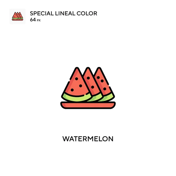 Wassermelone Spezielle Lineare Farbsymbole Wassermelonen Symbole Für Ihr Geschäftsprojekt — Stockvektor