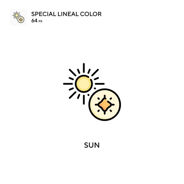 Sun Icone Lineari Colori Speciali Icone Sun Tuo Progetto Aziendale — Vettoriale Stock