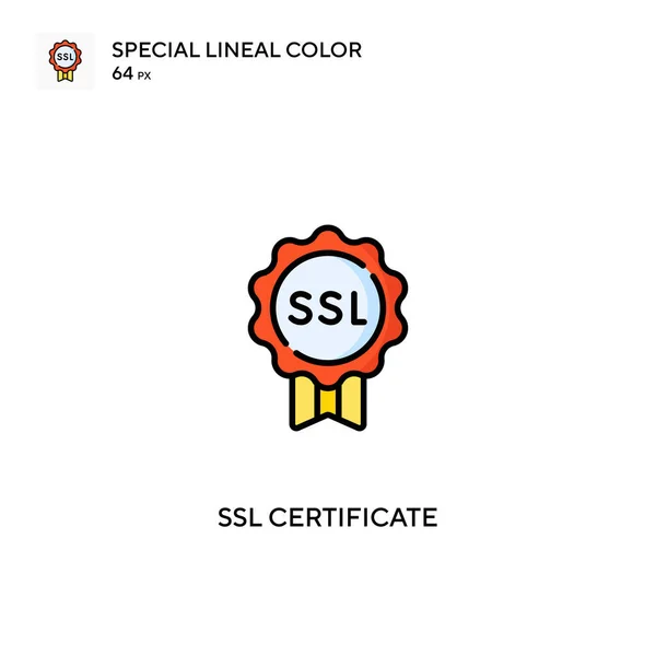 Certificato Ssl Icone Speciali Colori Lineari Icone Del Certificato Ssl — Vettoriale Stock