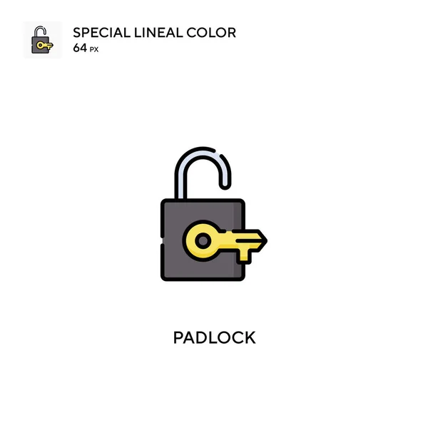 Padlock特殊的直线颜色图标 Padlock图标为您的业务项目 — 图库矢量图片