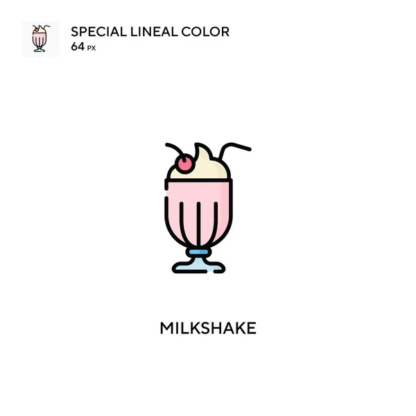 Milkshake Speciální Lineální Ikona Barvy Milkshake Ikony Pro Váš Podnikatelský — Stockový vektor