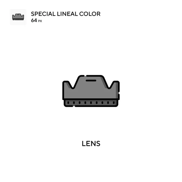 Lente Iconos Especiales Color Lineal Lente Para Proyecto Negocio — Vector de stock