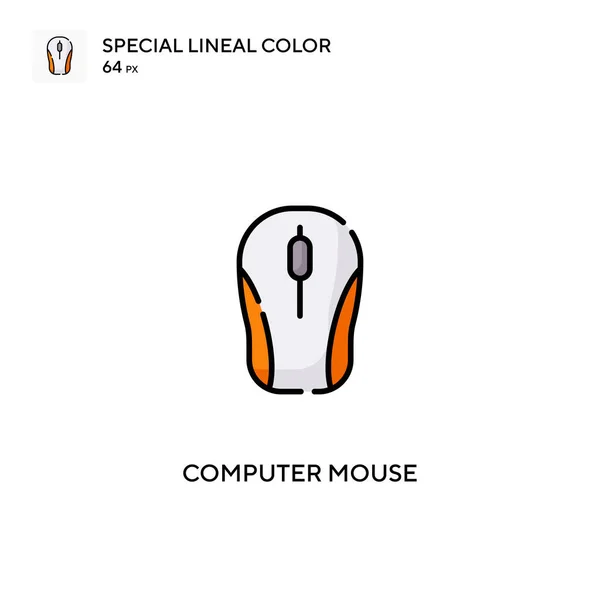 Computer Muis Speciale Lineal Kleur Icon Computer Muis Pictogrammen Voor — Stockvector