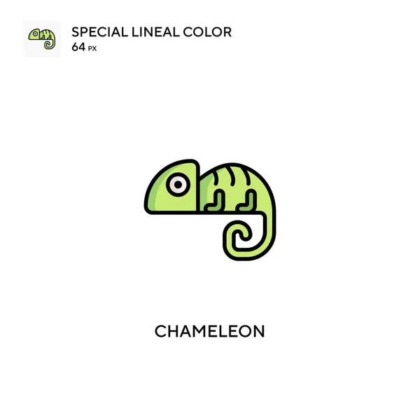 Chameleon Speciální Lineální Barevná Ikona Chameleon Ikony Pro Váš Obchodní — Stockový vektor