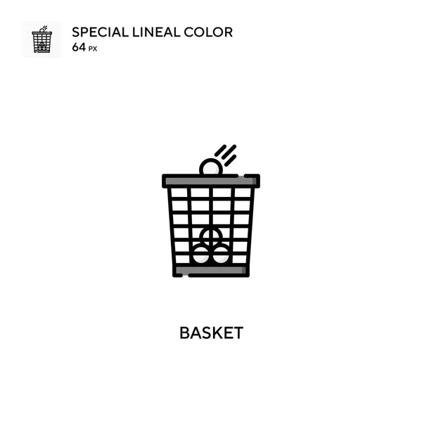Mandje Speciale Lineal Kleur Icon Basket Pictogrammen Voor Business Project — Stockvector