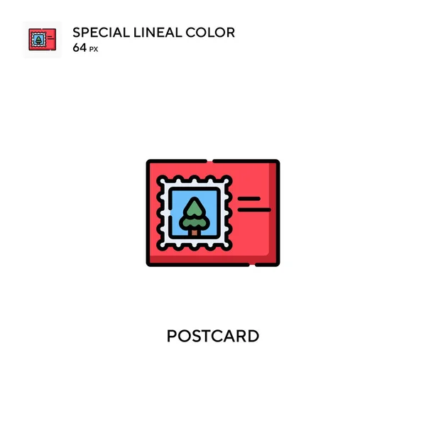 Postkarte Spezielle Lineare Farbsymbole Postkartensymbole Für Ihr Geschäftsprojekt — Stockvektor