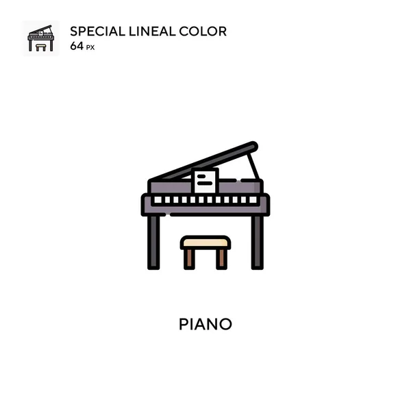 钢琴特殊的线条色彩图标 您的商业项目的钢琴图标 — 图库矢量图片