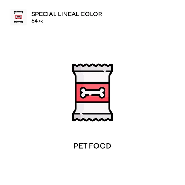 Pet Food Ícones Lineares Especiais Cores Icon Pet Food Para — Vetor de Stock