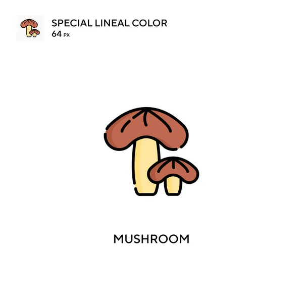 Jamur Warna Lineal Khusus Icon Mushroom Ikon Untuk Proyek Bisnis - Stok Vektor
