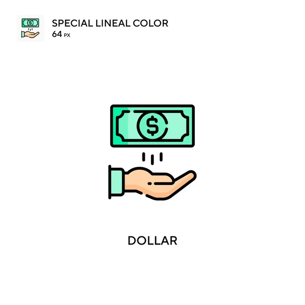 Projeniz Için Dolar Özel Renk Simgesi Dolar Simgeleri — Stok Vektör