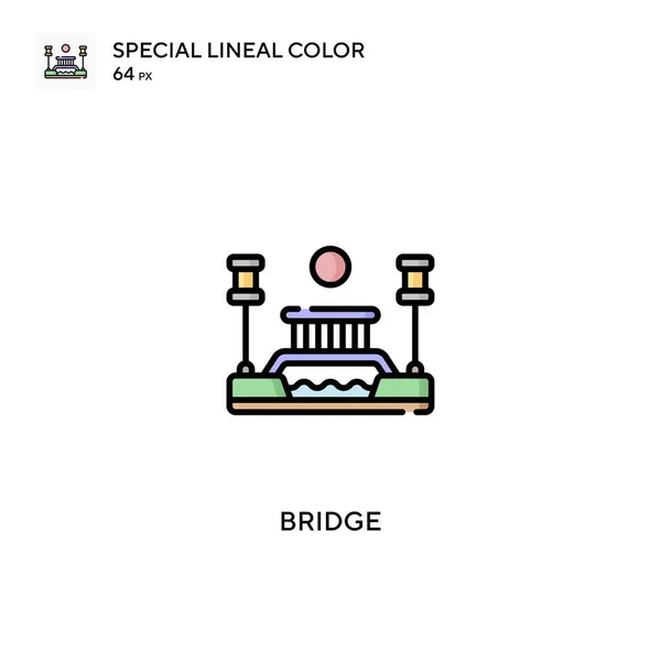Híd Különleges Lineáris Szín Ikon Híd Ikonok Üzleti Projekt — Stock Vector