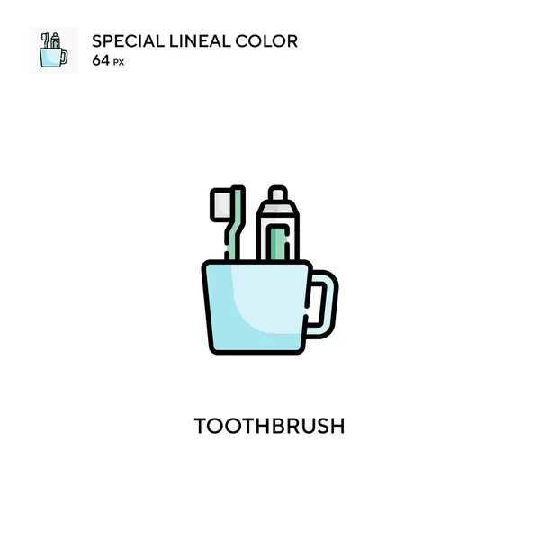 Toothbrush Special Lineal Color Icon Toothbrush Icons Your Business Project — Stock Vector