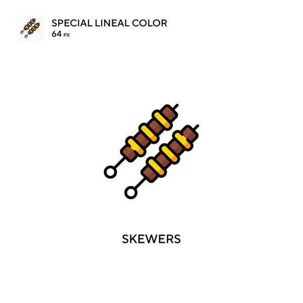 Skewers Special Lineal Color Icon Skewers Icon Your Business Project — стоковый вектор