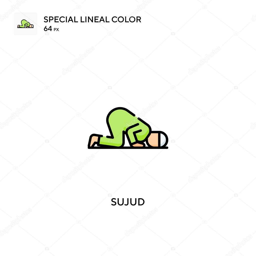 Sujud Special lineal color icon.Sujud icons for your business project