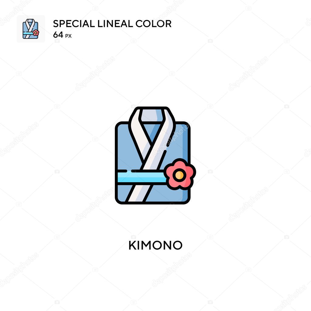 Kimono Special lineal color icon.Kimono icons for your business project