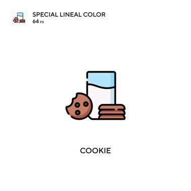 Cookie Özel Çizgi Rengi Simgesi. İş projeniz için kurabiye simgeleri