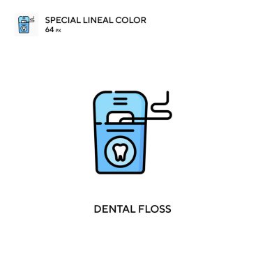 Diş ipi Özel doğrusal renk simgesi. İş projeniz için diş ipi simgeleri