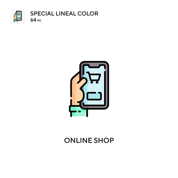 Tienda Online Iconos Especiales Color Lineal Iconos Tienda Online Para — Archivo Imágenes Vectoriales