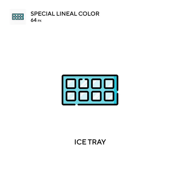 Taca Lód Specjalna Ikona Koloru Liniowego Ikony Tacki Lód Dla — Wektor stockowy